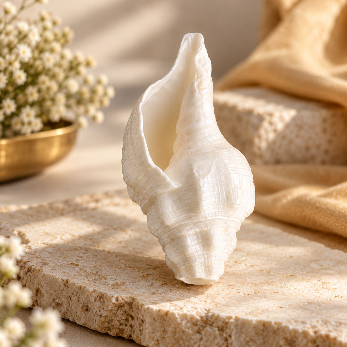 Shankh for Pooja | Sacred Hindu Conch Shell for Puja, Mandir & Religious Rituals