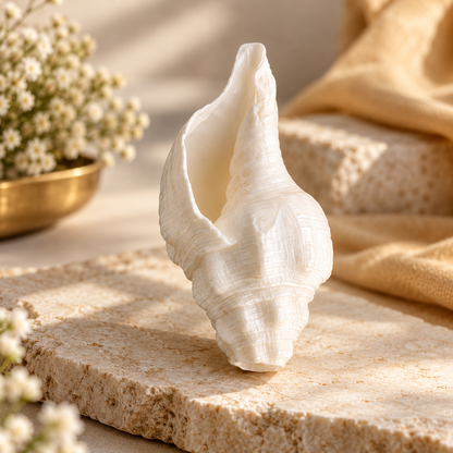 Shankh for Pooja | Sacred Hindu Conch Shell for Puja, Mandir & Religious Rituals