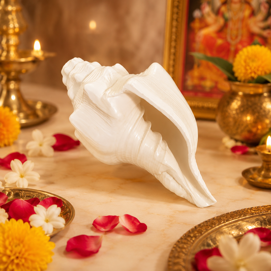 Premium Rare Large Shankh | Original Sacred Conch for Hindu Pooja