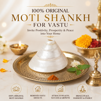 Original Moti Shankh for Pooja & Vastu | Premium Sacred Conch